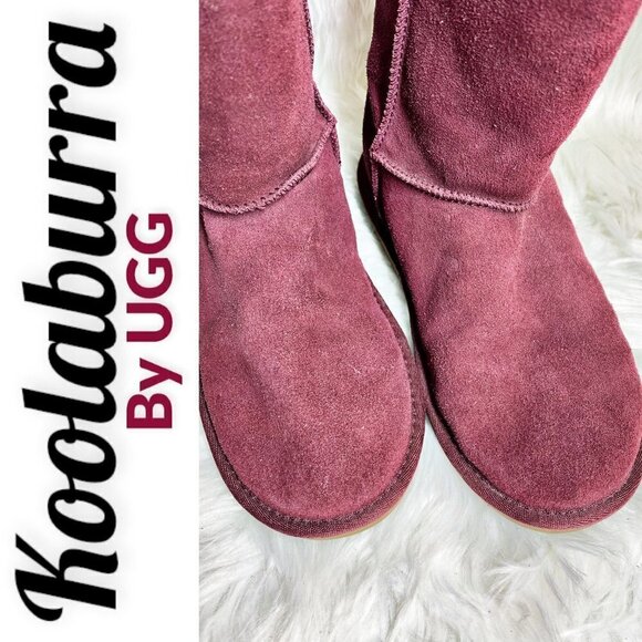 KOOLABURRA By UGG Wine Red Suede Classic Short Boot, Size 5 - Picture 2 of 10